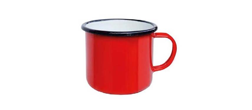 Stoviglie Acciaio Smaltato Vintage: Smalto mug acciaio cl 40 rosso
