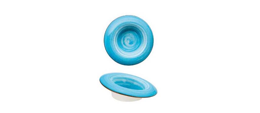 Coppette e Piattini Colorati: Coppetta inclinata azzurra cm 10,2x10,2 h3,1