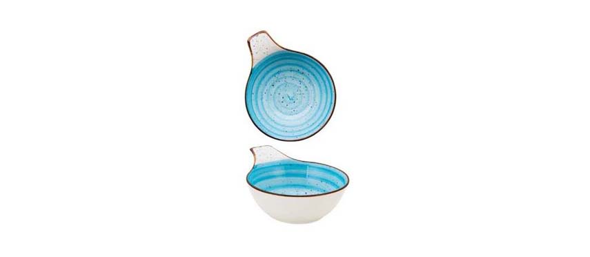 Coppette e Piattini Colorati: Coppetta con manico azzurro cm 14,6x11,5 h5