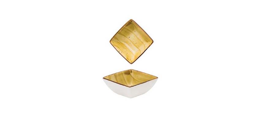 Coppette e Piattini Colorati: Coppetta quadrata ocra cm 9,7x9,7 h4,1