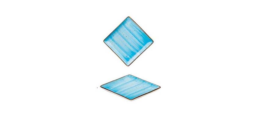 Coppette e Piattini Colorati: Piattino quadrato azzurro cm 9,9x9,9 h1