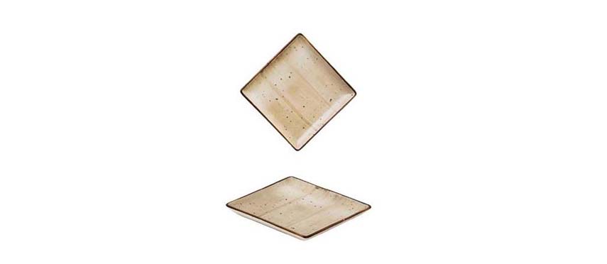 Coppette e Piattini Colorati: Piattino quadrato sabbia cm 9,9x9,9 h1