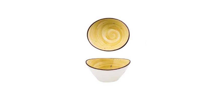 Coppette e Piattini Colorati: Coppetta ovale ocra cm 9,9x7,9 h4,4