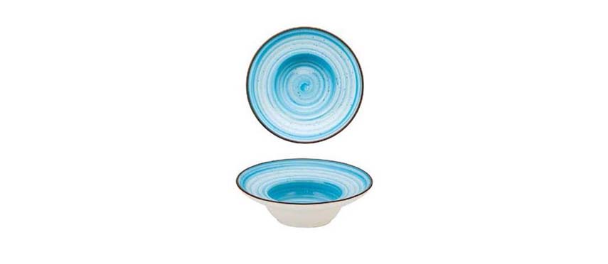 Coppette e Piattini Colorati: Minipastabowl tondo azzurra cm 13,9 h4