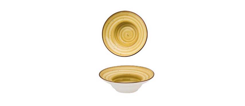 Coppette e Piattini Colorati: Minipastabowl tondo ocra cm 13,9 h4