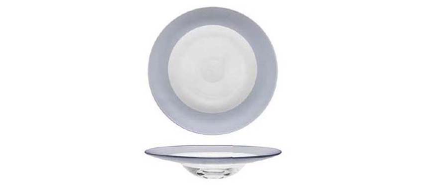 Piatti Pasta: Rialto pastabowl cm 30 fascia argento metallizzato