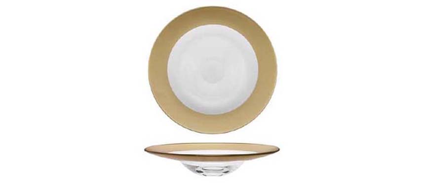 Piatti Pasta: Rialto pastabowl cm 30 fascia oro metallizzato