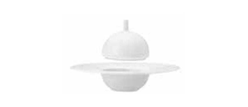 Stoviglie Costaverde Saturno: Costaverde Saturno Bianco piatto fondo gourmet cm 18