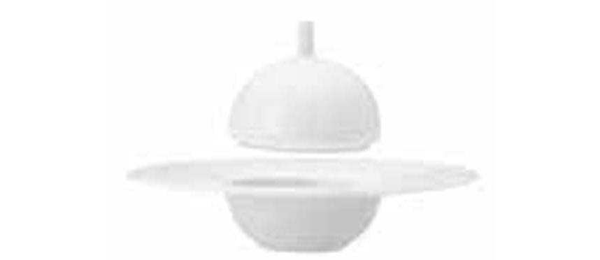 Stoviglie Costaverde Saturno: Costaverde Saturno Bianco cloche per piatto gourmet cm 18